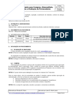 PR 7.22 Procedimento Compras Almoxarifado Selecao e Avaliacao de Fornecedores