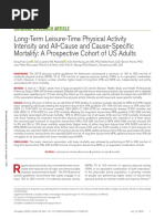 Long-Term Leisure-Time Physical Activity Intensity and All-Cause and Cause-Specific Mortality: A Prospective Cohort of US Adults