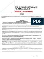 Formato de Reglamento Interno de Trabajo