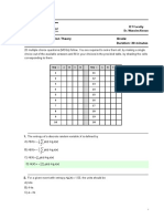 COMM1003 Information Theory Grade: Quiz 1 Duration: 30 Minutes