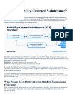 What Is Reliability - Centered Maintenance