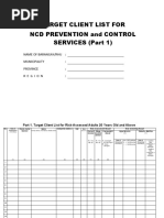 Target Client List For NCD Prevention and Control SERVICES (Part 1)