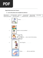 English Worksheet Unit 2 Grade 4