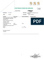 Informe de Resultados de Análisis: Paciente: Gamboa Alcantara, Tania Victoria Institución: Fecha Nac: Dirección