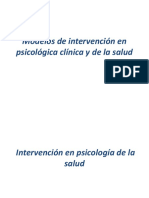 Semana 5. - Modelos de Intervención en Psicológica Clínica y de La Salud