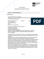 Course Profile Elec Eng 2011 Circuit Analysis