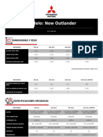 Especificaciones Técnicas Mitsubishi New Outlander