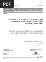 Análisis de La Situación Del Tenis de Mesa Como Contenido de Educación Física en Educación Secundaria Obligatoria