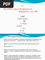 The Child Labour (Prohibition & Regulation) Act - 1986