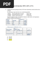 Tutorial Question: FIFO, LIFO, & WA