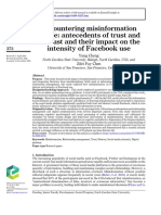 Encountering Misingormation Onile - Antecedents of Trust and Distrust and Their Impact On The Intensity of Facebook Use