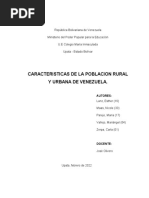 La Poblacion Rural y Urbana en Venezuela