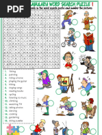 1 Hobbies Vocabulary Esl Word Search Puzzle Worksheets For Kids