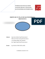 Diseño de Un Plan de Mantenimiento Preventivo