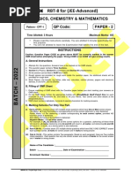 FIITJEE - RBT-8 For (JEE-Advanced) : Physics, Chemistry & Mathematics