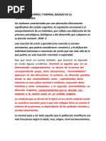 Conducta Anormal y Normal Basado en La Psicopatologia