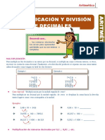 Multiplicación y División de Decimales para Quinto Grado de Primaria