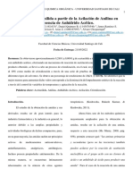 Síntesis de Acetanilida A Partir de La Acilación de Anilina en Presencia de Anhídrido Acético.