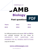 Jamb Biology Past Questions Unibenpages