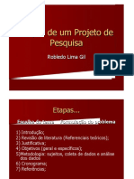 Etapas de Um Projeto de Pesquisa