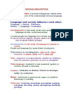 Sociolinguistics: Is Branch of Linguistics Which Deals With All Aspects of The Relationship Between Language and Society