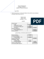 Learning Activity 1 - Analysis of Financial Statements