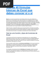 Más de 40 Fórmulas Básicas de Excel Que Debes Conocer Sí o Sí