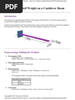 Effect of Self Weight On A Cantilever Beam: 1. Give Example A Title