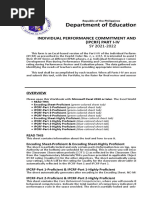 Department of Education: Individual Performance Commitment and Review Form (Ipcrf) Part I-Iv