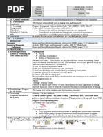 Grades 1 To 12 Daily Lesson LOG: Activity: Pick Me