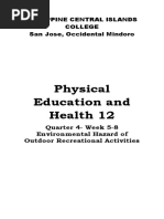 Physical Education and Health 12: Philippine Central Islands College San Jose, Occidental Mindoro