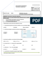 Prueba Funciones Cuadráticas