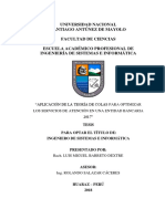 Aplicación de La Teoría de Colas para Optimizar Los Servicios de Atención en Una Entidad Bancaria 2017