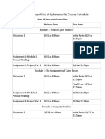 PUBP 8823 - Geopolitics of Cybersecurity Course Schedule