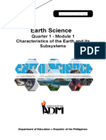 Earth Science: Quarter 1 - Module 1 Characteristics of The Earth and Its Subsystems