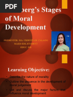 Kohlberg's Stages of Moral Development: Presenter: Ma. Cristina B. Calago Maed-Edl Student EDUC. 202