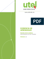 Administración de Procesos Evidencias de Aprendizaje S4 P