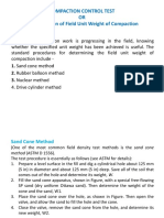 Compaction Control Test OR Determination of Field Unit Weight of Compaction