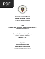 Propuesta de Un Plan de Manejo de Desechos Peligrosos en La Veterinaria Proaño Final