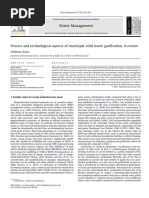 Process and Technological Aspects of Municipal Solid Waste Gasification. A Review