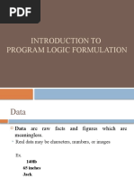 Introduction To Program Logic Formulation