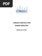 O'Brien Construction Sample Safety Plan: Address & Location