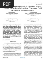 Developing Framework Analysis Model For Science Learning Interactive Multimedia in Educational Field A Usability Testing Approach