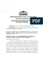 RESENHA DO TEXTO As Transformações Do Patrimonio Da Retórica Da Perda À Reconstrução Permanente