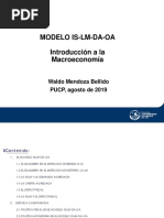 Modelo Is-Lm-Da-Oa Introducción A La Macroeconomía: Waldo Mendoza Bellido PUCP, Agosto de 2019