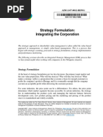 Strategy Formulation Integrating The Corporation