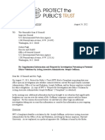 Supplemental Information and Request For Investigation Pertaining To Potential Ethics Violations by Joseph Goffman