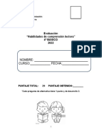 3° Prueba de Habilidades de Comprensión Lectora 4°A-B