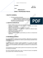 GUIA LAB 1 Practica 1 Medidas y Propiedades Físicas. QMC 100L