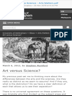 Art Versus Science - Arts Matters